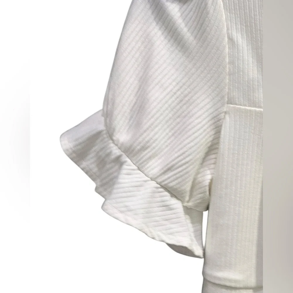 New W/ Tags Women’s Lovers And Friends White Lana Ribbed Crop Top: Size Small - Picture 8 of 13